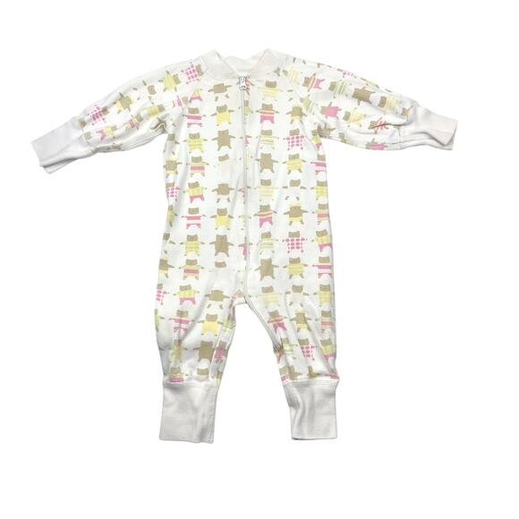 Hanna Andersson Organic Bears Zip Up Sleeper Pajamas - Picture 1 of 7